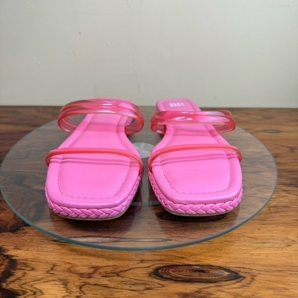 NEW Nordstrom BP Viola Barbie Pink Braided Flat Slide Sandals - Picture 8 of 14